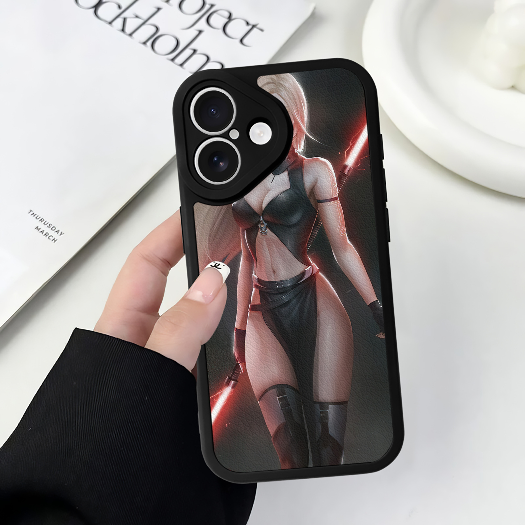 （画像用） スター・ウォーズ Star Wars 【iPhone 16シリーズ対応】シリコンスマホケース（レザー調） 材質：シリコン